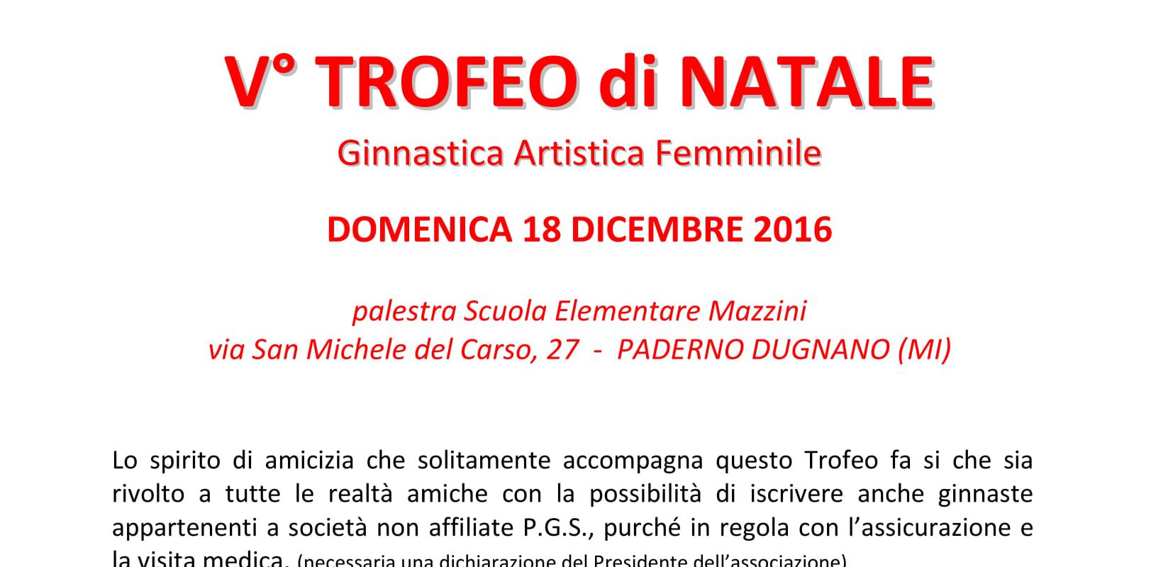 Trofeo di Natale Ginnastica Artistica Femminile